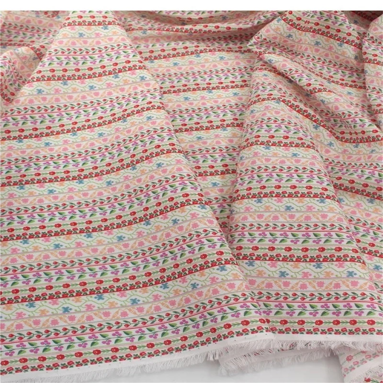 Tessuto Stampa Floreale 145x100 cm Stampa semplice, strisce floreali, abiti in cotone, pantaloni, tessuti fatti a mano for abbigliamento, stoffa da cucire(145x200cm)