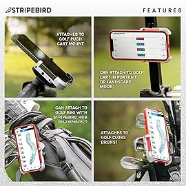 Stripebird Golf Magnetic Phone Holder (White), Universal Compatibility, No Installation Required