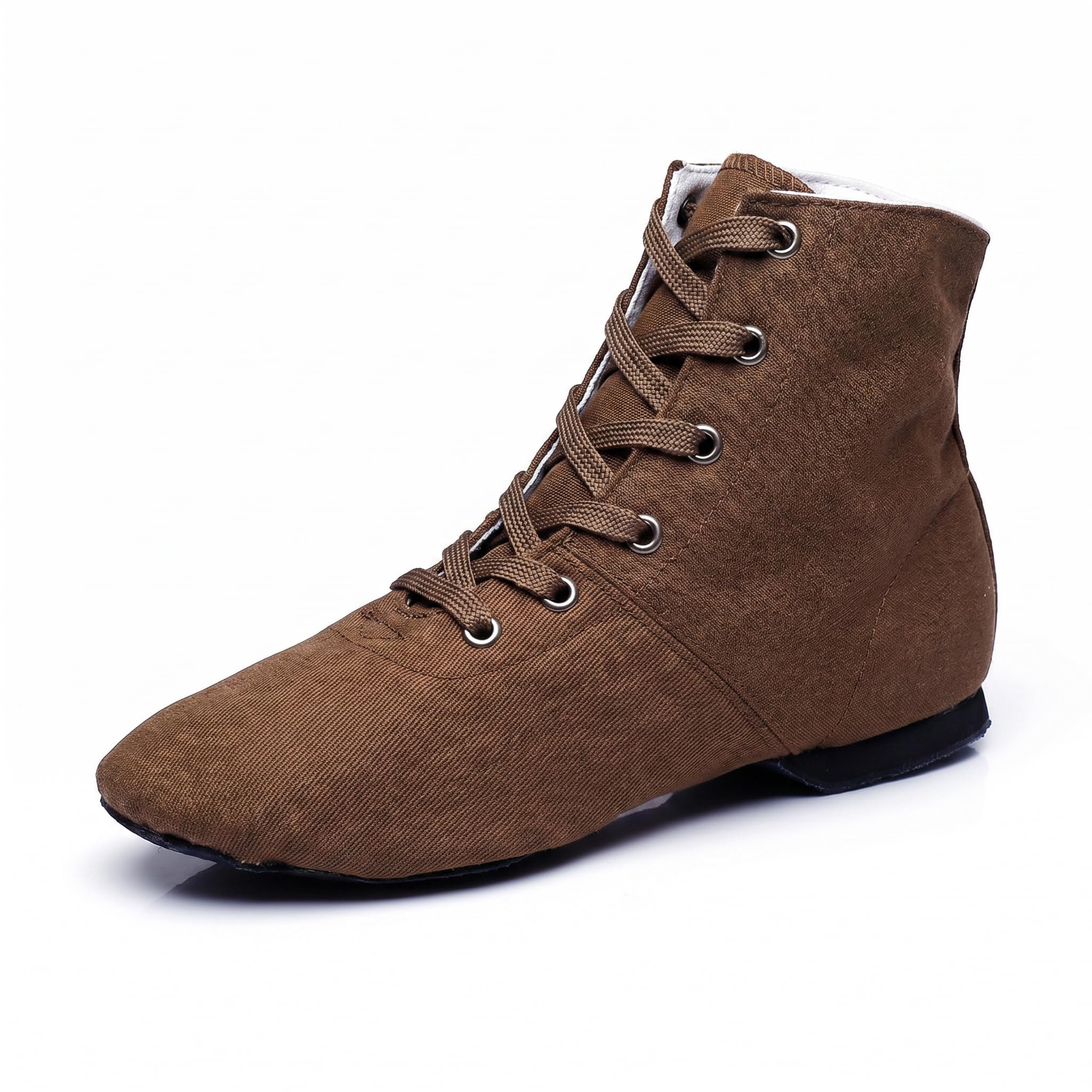MSMAX Womens Jazz Dance Boots Lace Up High Top Character Shoes for Women - Split Sole Ankle Boots for Jazz, Theater, Stage Performance &amp; Costume