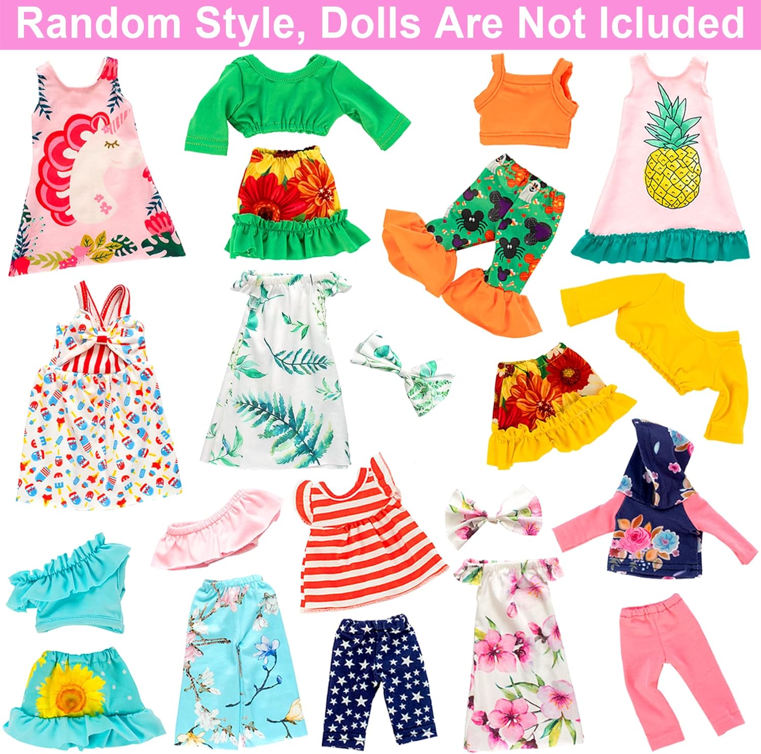 ZITA ELEMENT 10 Sets Fashion 14.5 Inch Girl Doll Clothes and Party Dress for 14 - 14.5 Inch Doll Clothes Outfits and Accessories