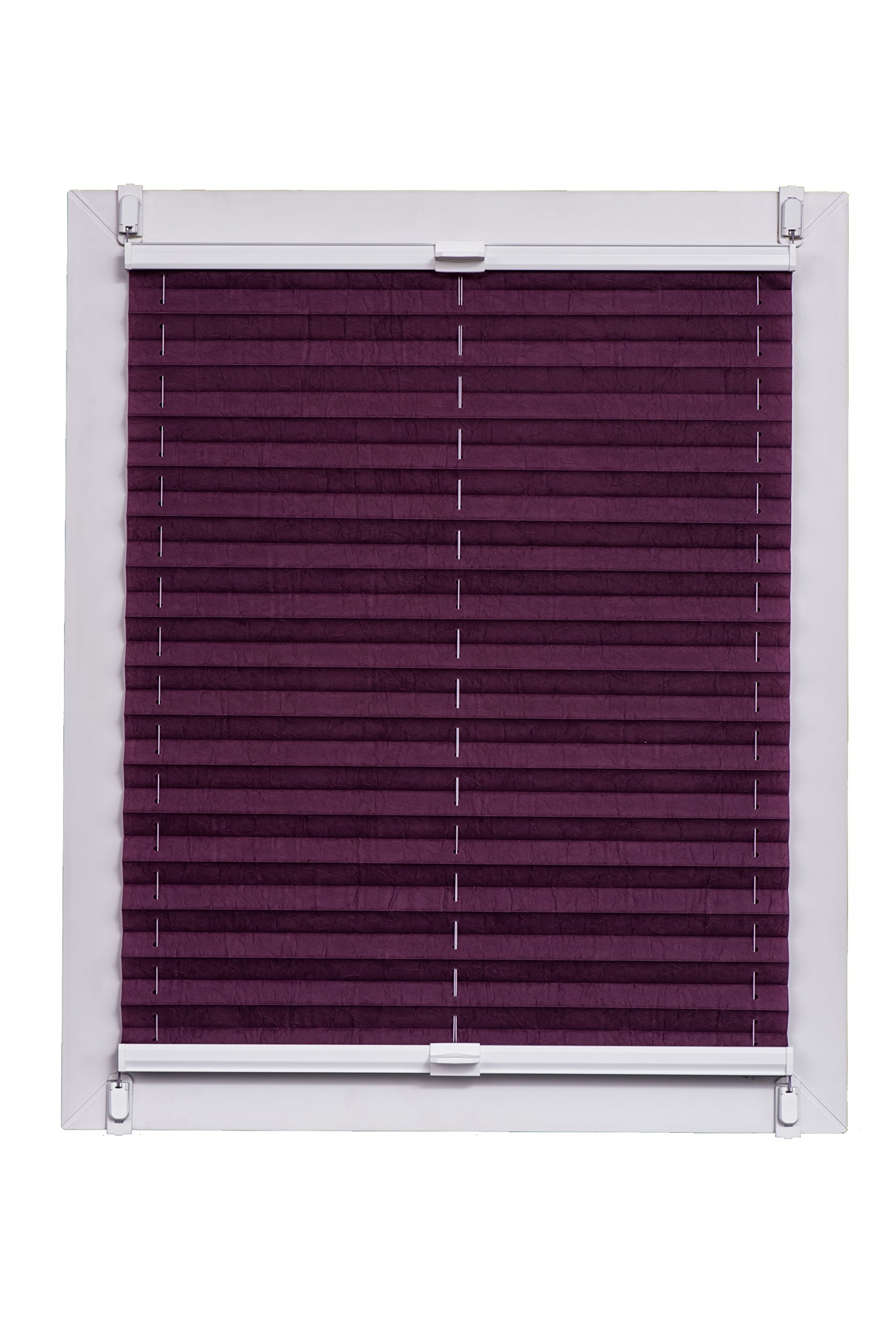 Store plissé violet 85x150 cm Klemmfix avec rail blanc
