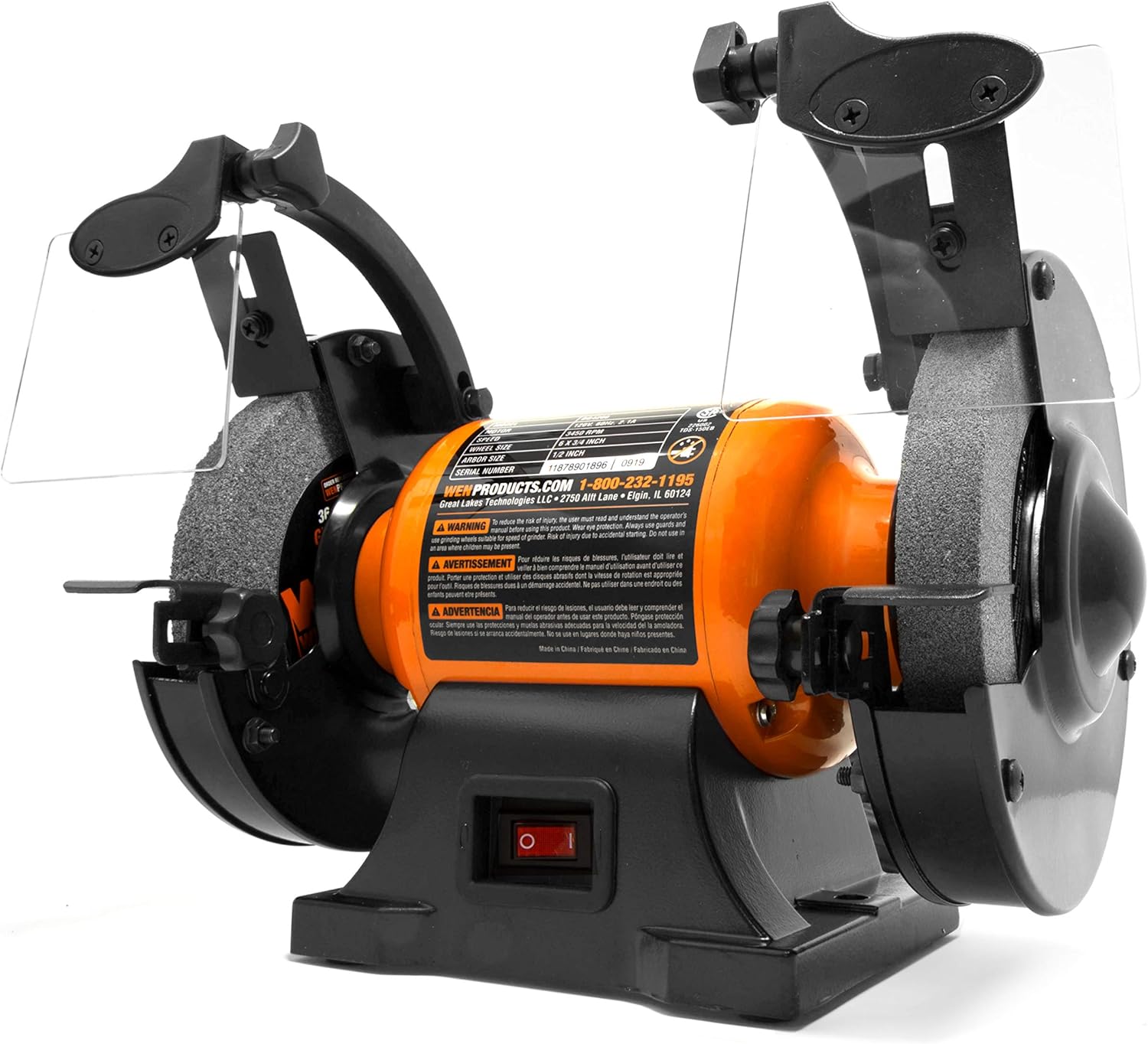 WEN BG4260 2.1-Amp 6-Inch Single Speed Bench Grinder, Orange,black WEN BG4260 2.1-Amp 6-Inch Single Speed Bench Grinder, Orange,black