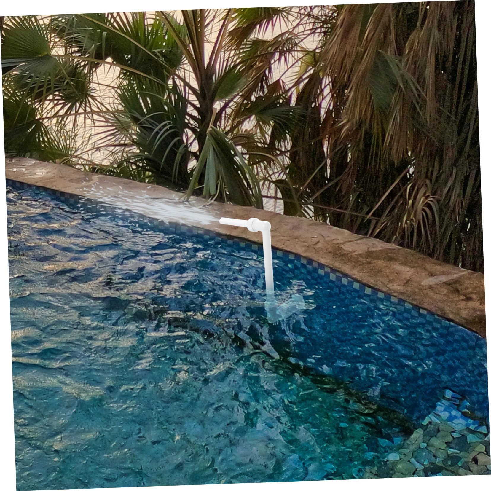Soporte para Fuente de Piscina de Plástico PP Blanco 1 Juego