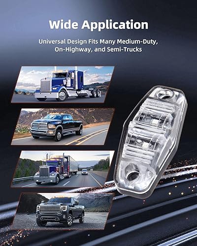Miniatura 5 de LBRSR - Luz de lente transparente para camión, remolque, luces laterales de guardabarros ovaladas ámbar, luces de holgura LED, impermeable, montaje
