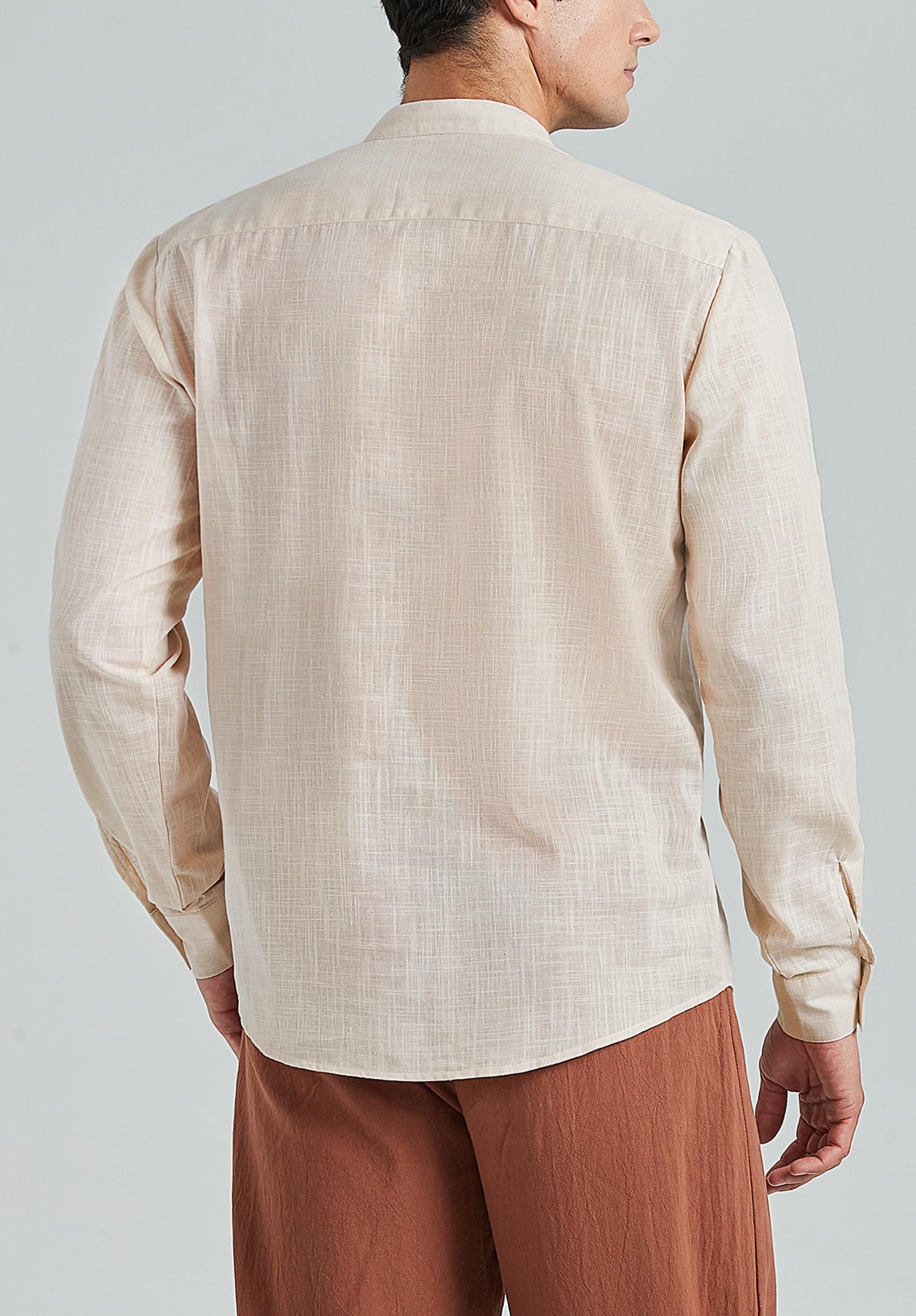 Enlision Camisas de Lino para Hombre Retro Medieval Renacimiento Cordón Henley Camisa Escocesa Ghillie Camisas de Manga Larga