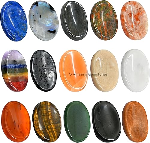 Miniatura 8 de Paquete de 11 piedras de preocupación a granel  Piedras curativas de cristales a granel de primera calidad para ansiedad, estrés, meditación de