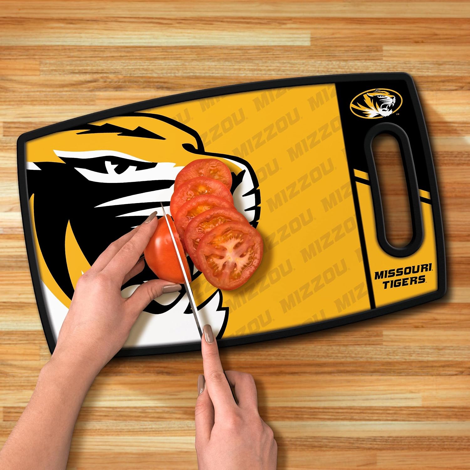 YouTheFan NCAA Officially-licensed Logo Series Cutting Board - reversible design for double the cutting surface - gentle on knives, team message on both front and back