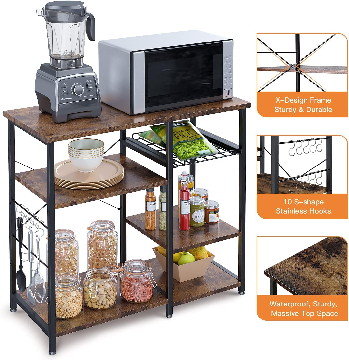 Buy ODK Kitchen Bakers Rack, Utility Storage Shelf Microwave Oven Stand