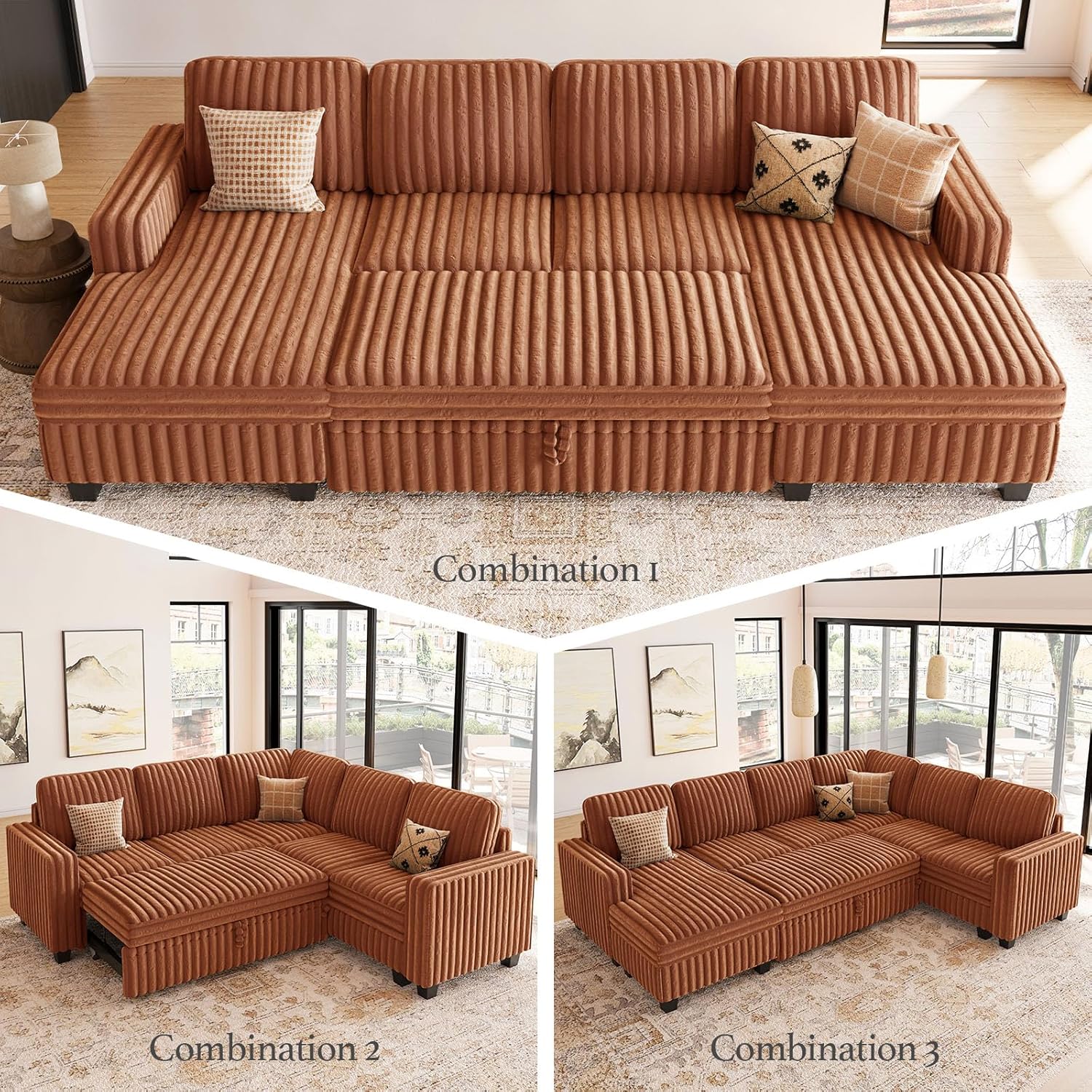 Various configurations of the modular sofa