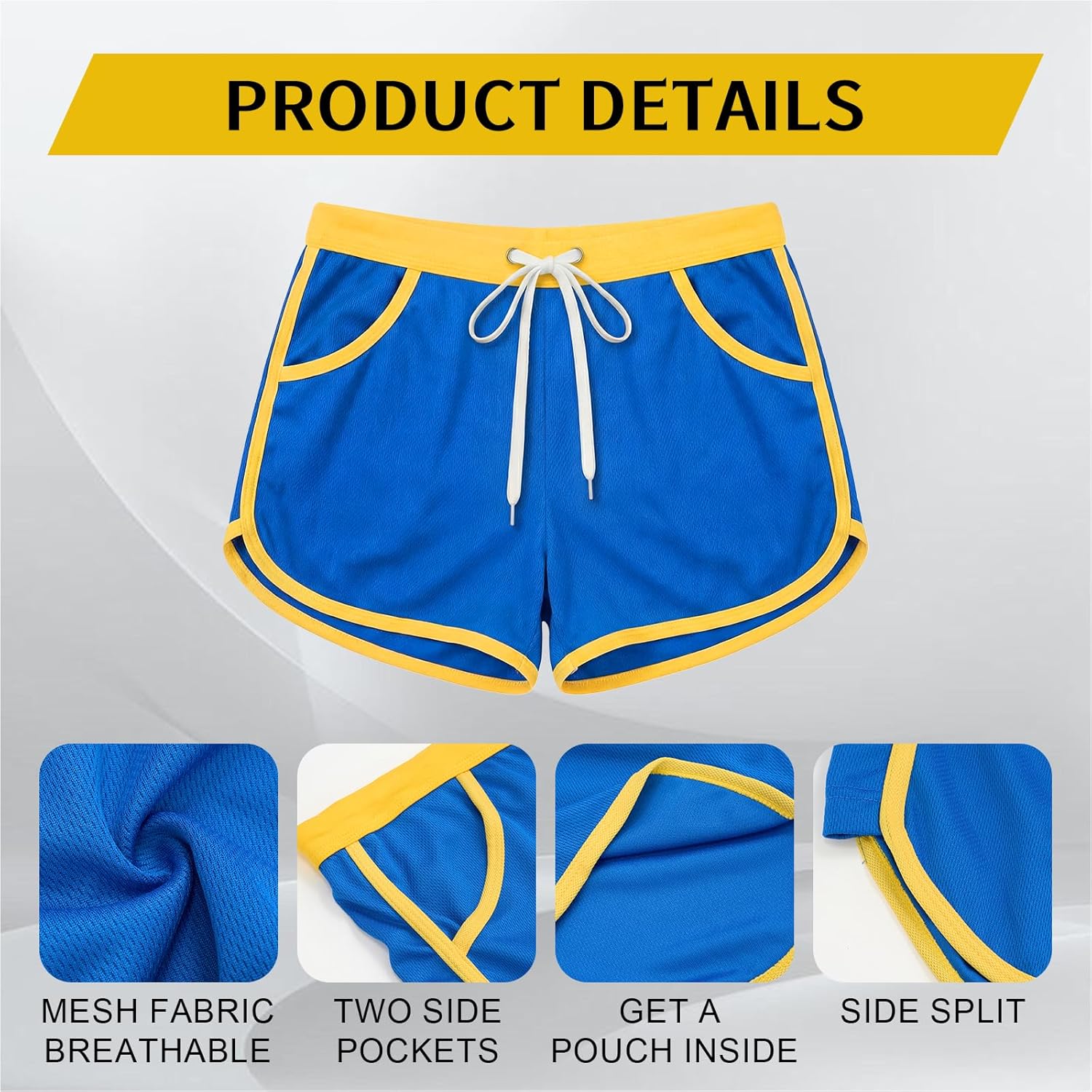 Janmercy 4 Pcs Men's Running Workout Bodybuilding Gym Shorts Athletic Sports Casual Short Pants
