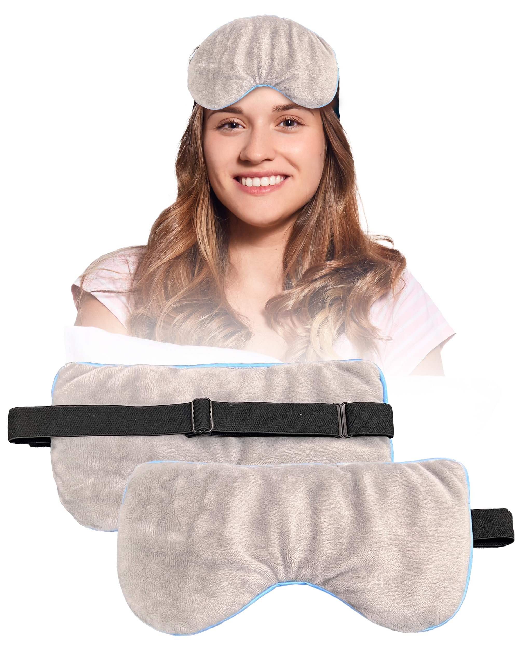 ThermoDR - Maschera riscaldata per occhi secchi, porcile, blefarite e gonfiore, adatta al microonde, con morbido pile, riutilizzabile, per affaticamento, stiramento, sinusite e irritazione, colore