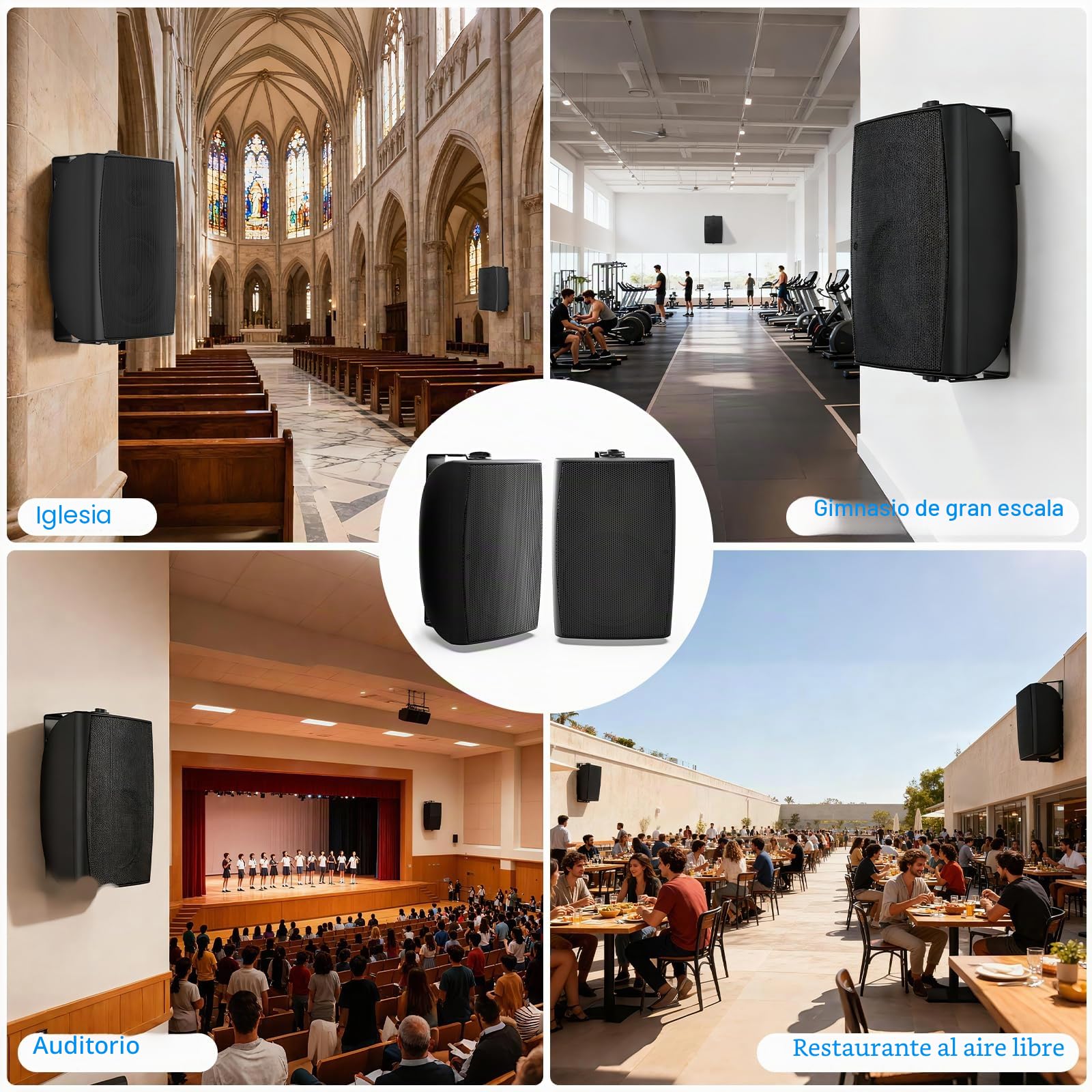 Herdio 8 Pulgadas 600W Bluetooth Altavoces para Exteriores, Impermeable Altavoz Exterior para Espacios Amplios (Áreas Comerciales, Patios Amplios)