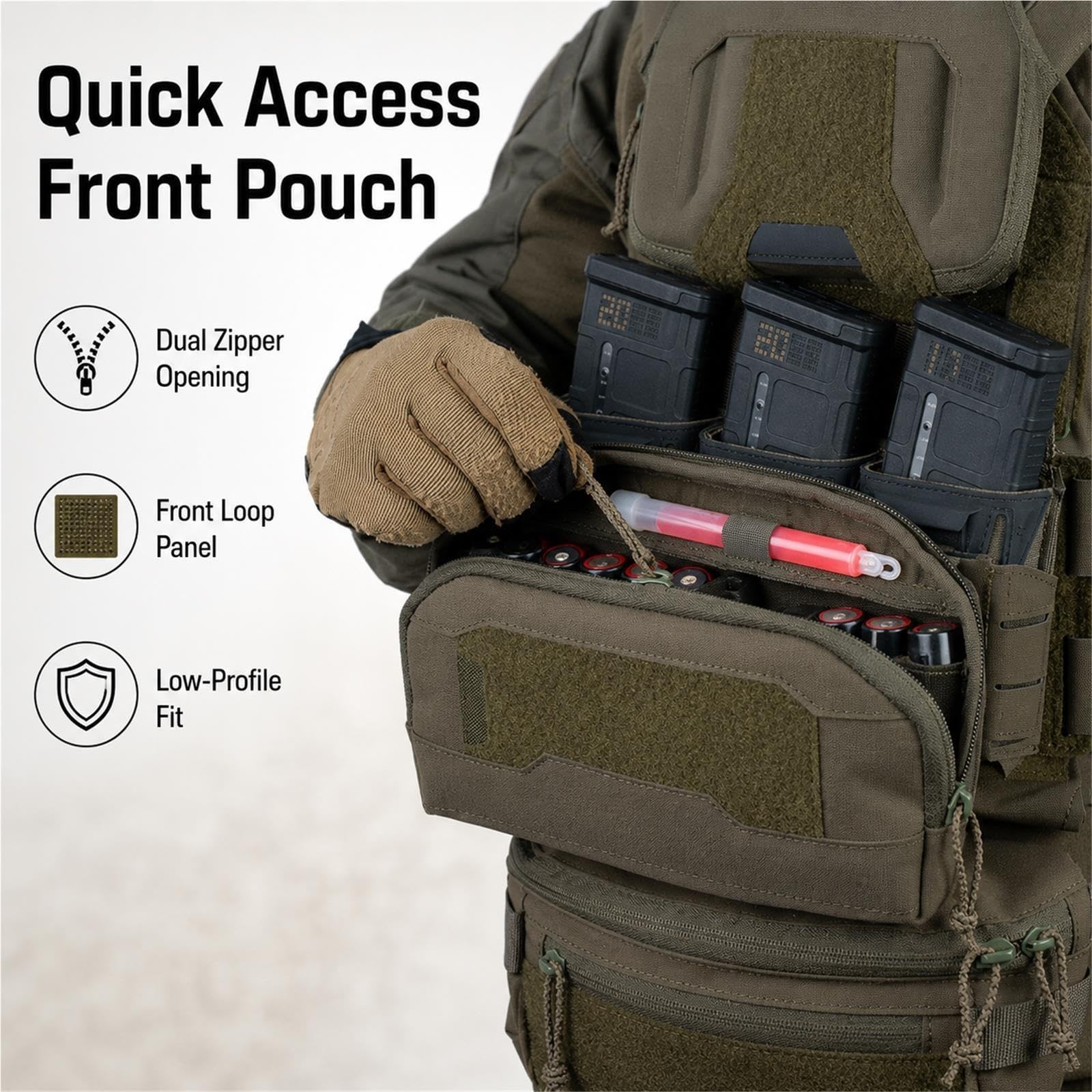 Ampia Tasca Admin MOLLE Borsa Portaoggetti con Pannello Hook And Loop