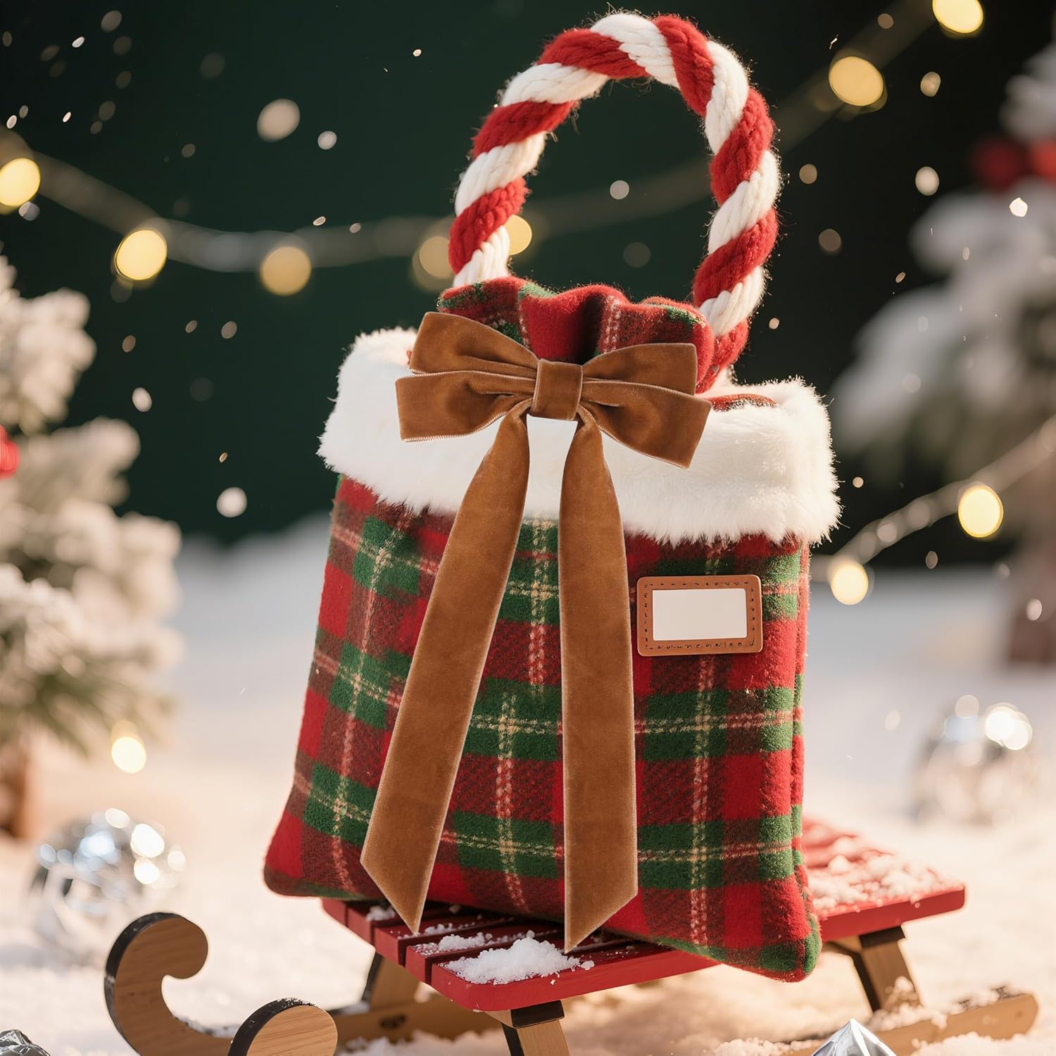 16Pcs Velvet Ribbon Bows for Christmas Tree, Vintage Rustic Small Craft Bows Ornaments for Garland Wreath Gift Wrapping Candy Bags Party DIY Decorations (Light Brown, 5" x 10", Width of 1") - Image 5