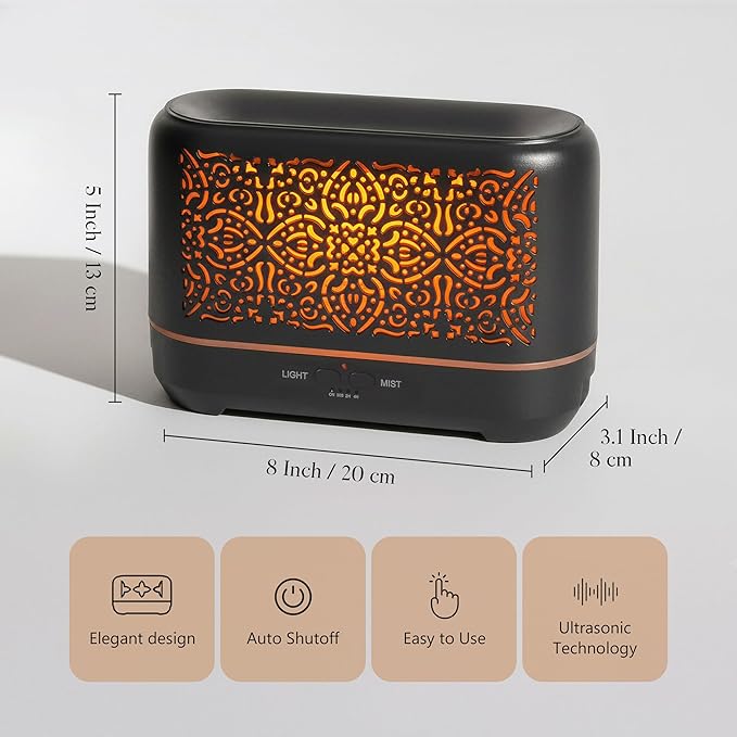 Difusor de Aceites Esenciales Earnest Living 200ml con Luz Nocturna y Apagado Automático miniatura 3
