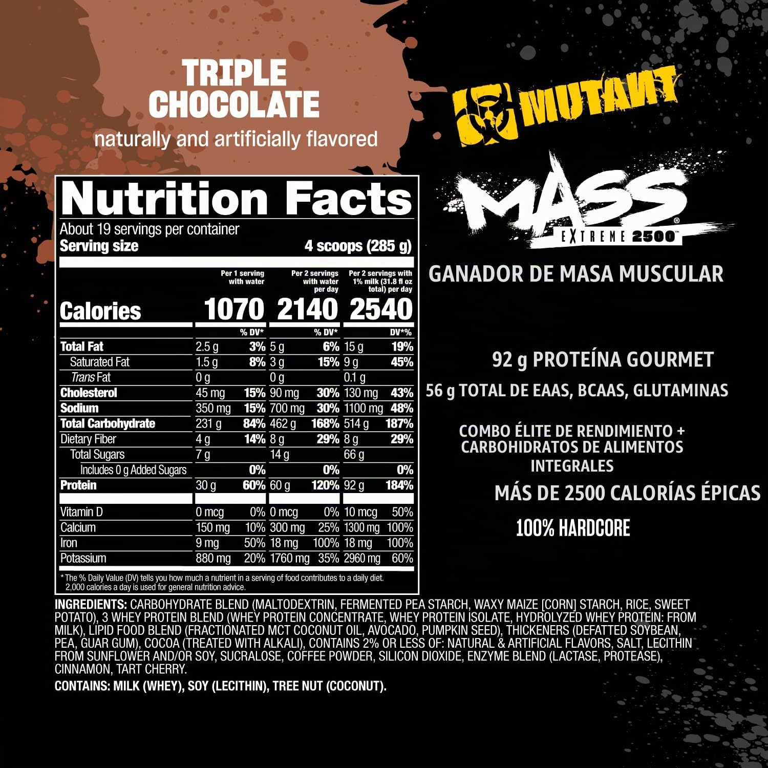 Mutant Mass Extreme 2500, Triple Chocolate - 5450g