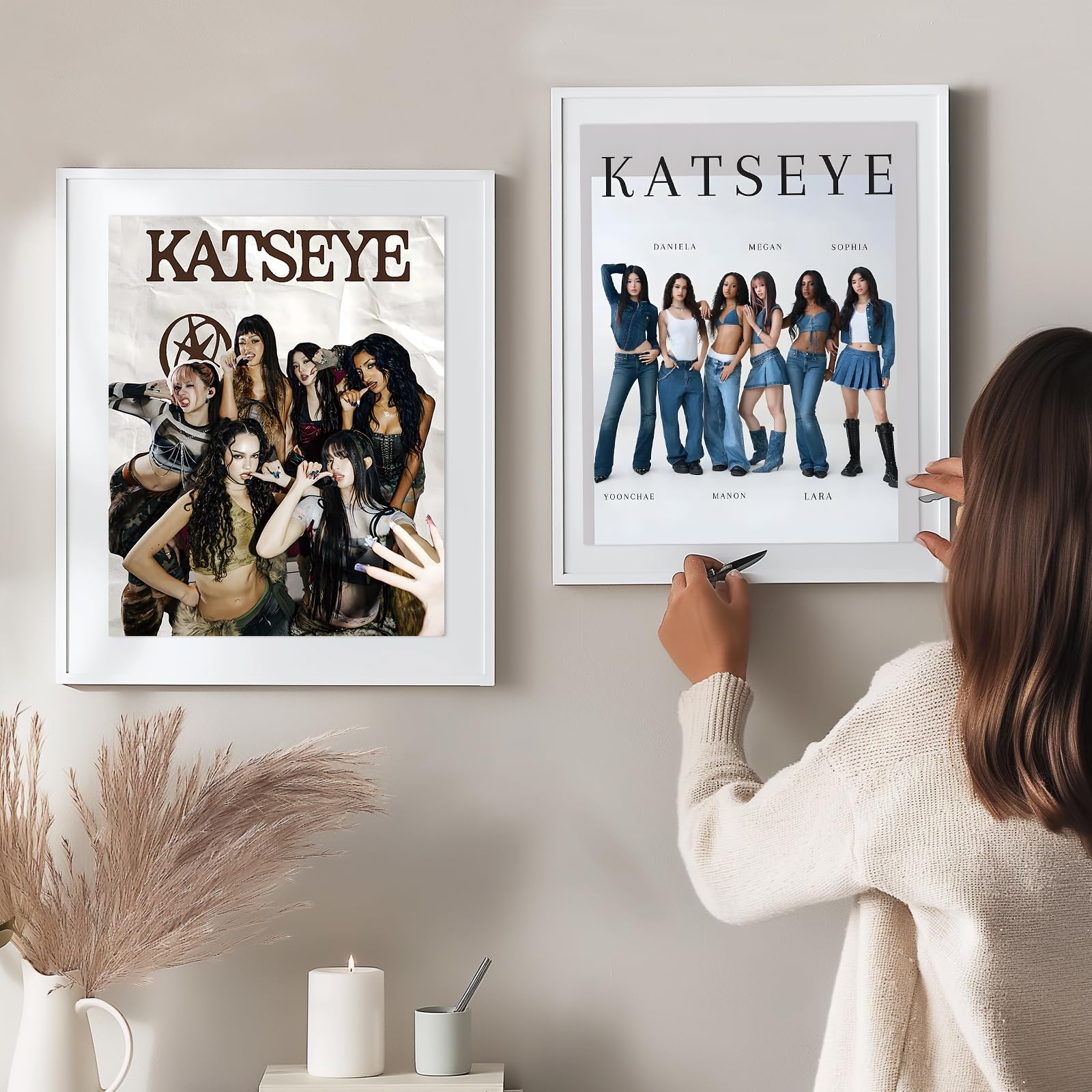 UJBVCX Set di 6 Katseye Poster Music Posters Collage da Parete, Poster della Camera, per Dormitorio (20 x 25 cm)