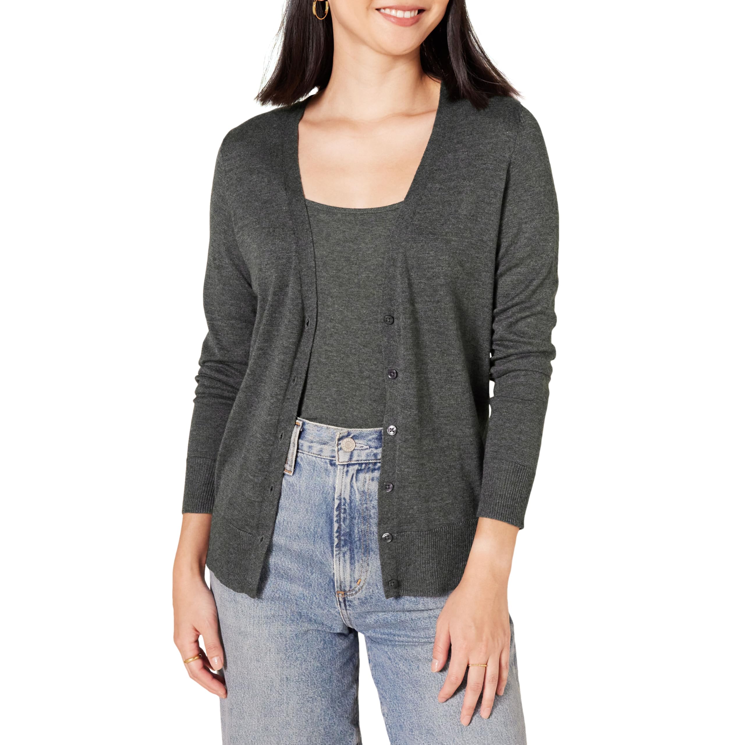 Amazon Essentials Cardigan Leggero Girocollo (Disponibile in Taglie Forti) Donna