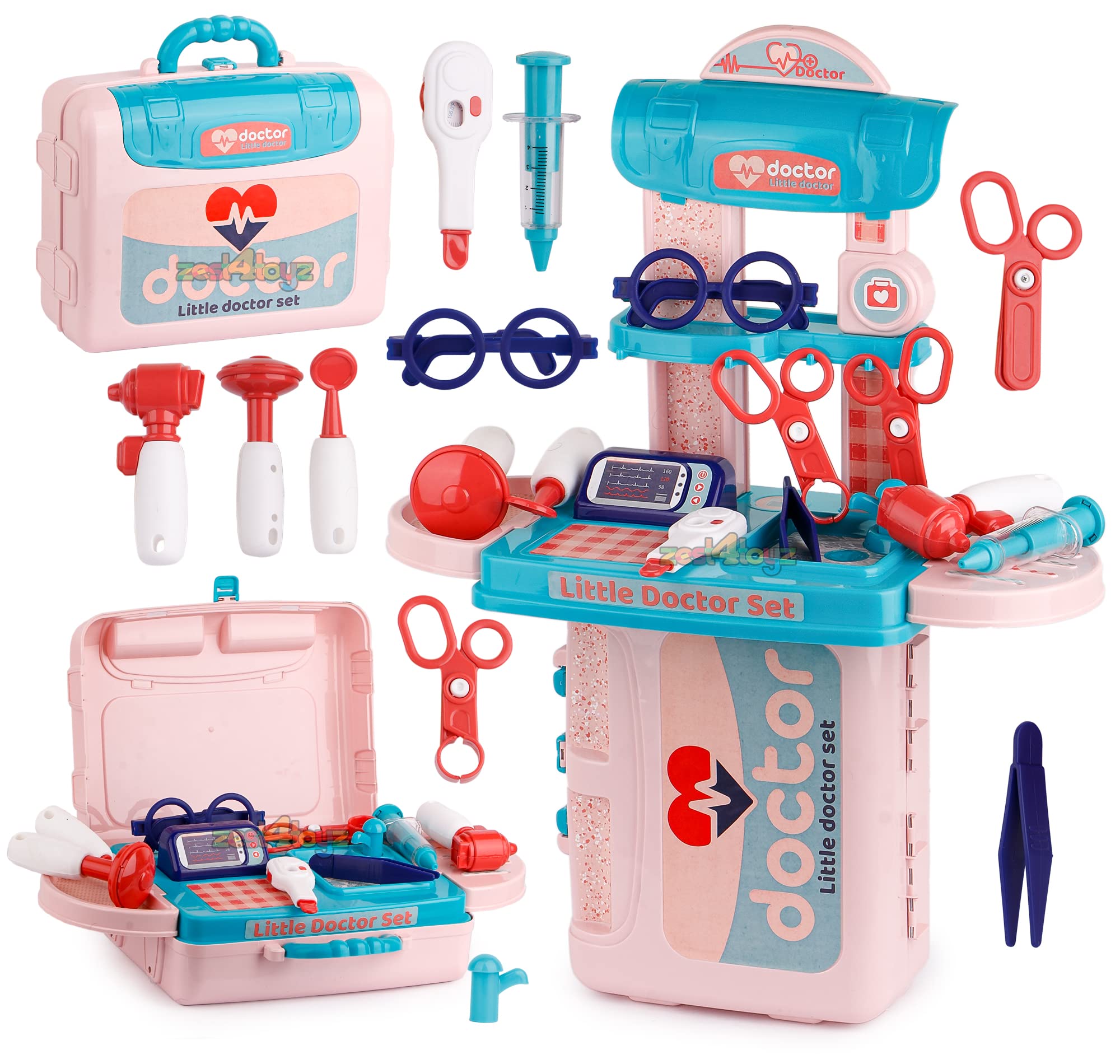 zest 4 toyz Doctor Play Set for Kids 3 in 1 Carry Along Pretend Role Play Toy Made in India Portable Learning Toy for Kids Boys (Multicolor) (B09MNH1HVG) Amazon Price History, Amazon Price Tracker