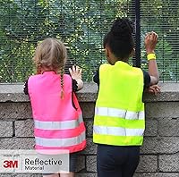 Vista 3 de Salzmann 3M - Chaleco de seguridad de alta visibilidad para niños, con cremallera, fabricado con material reflectante 3M