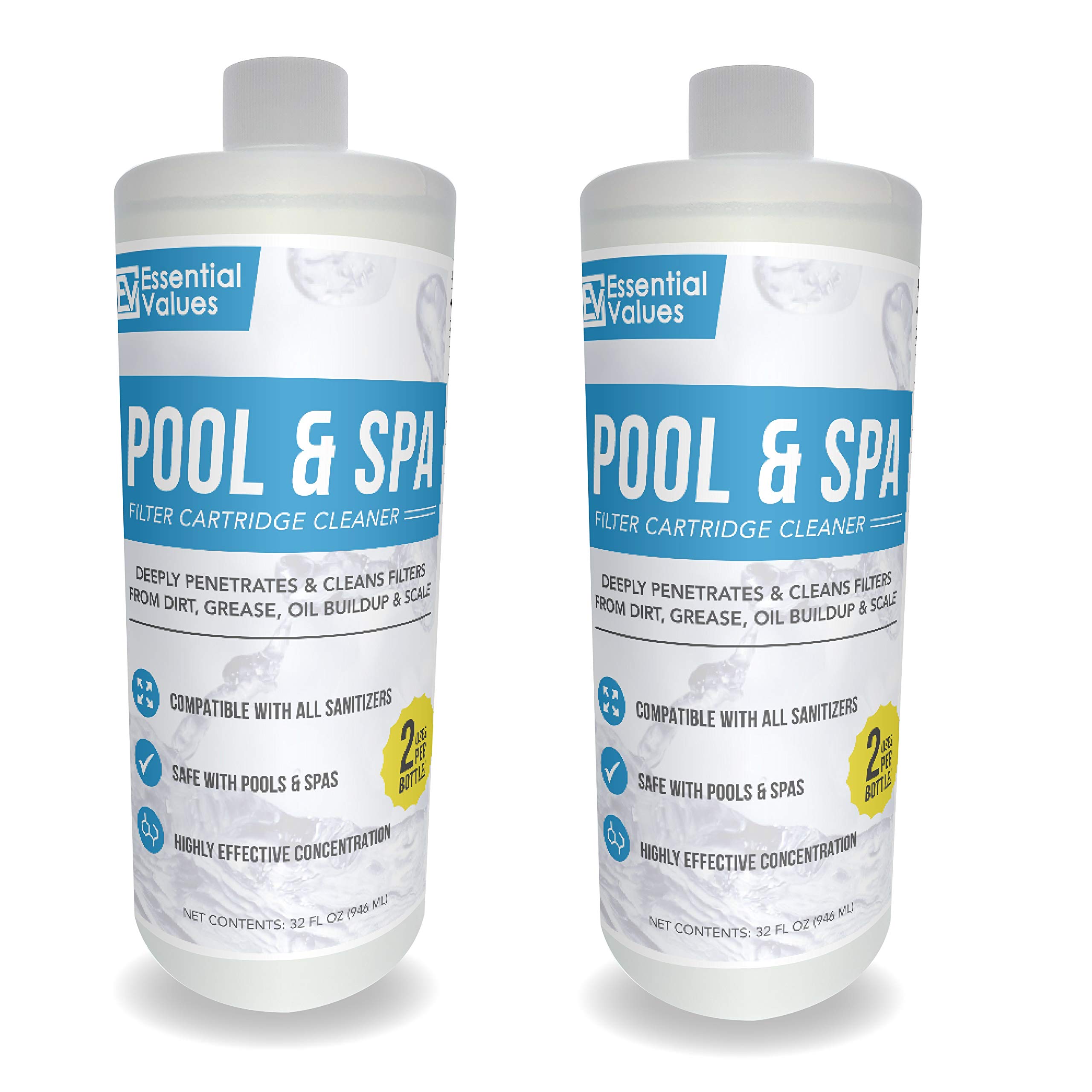 Buy Essential Values Pool & Spa Cartridge Cleaner (2 Pack, 32oz / 2