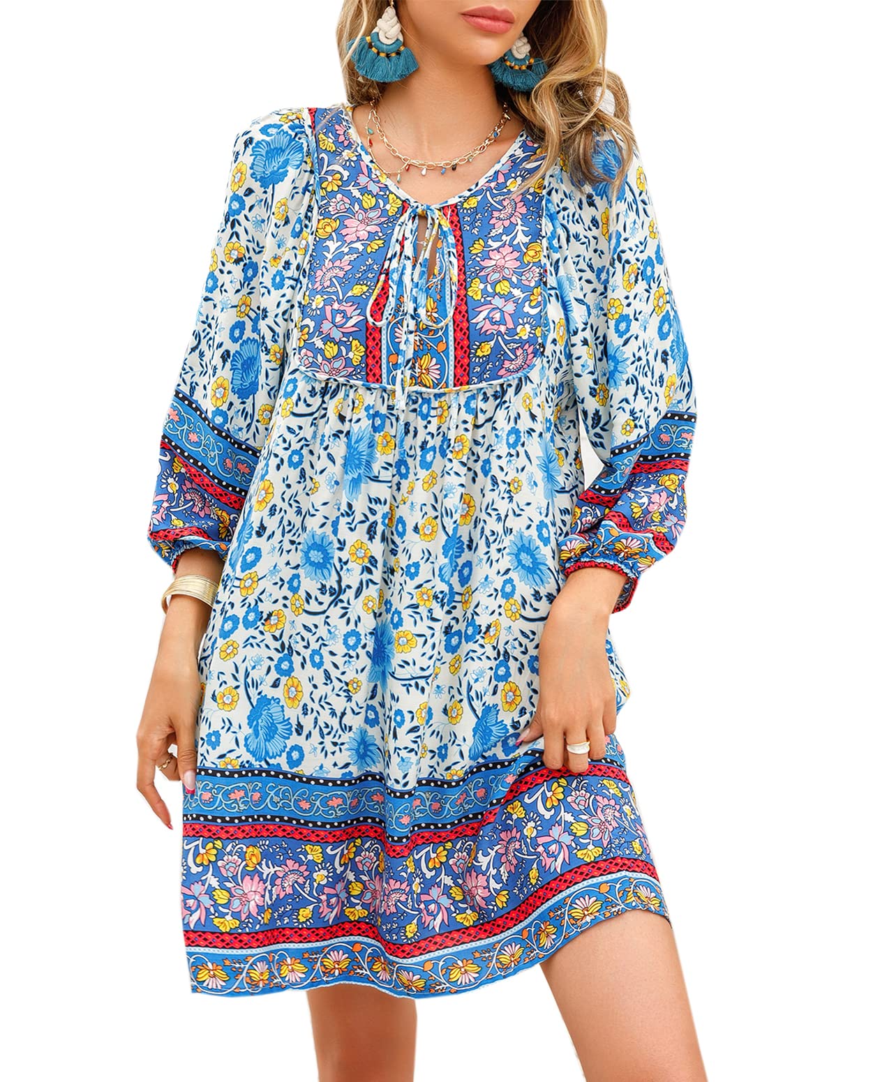 Zilin Womens Summer Boho Dress 3 4 Sleeve Flowy Loose | Desertcart Belize