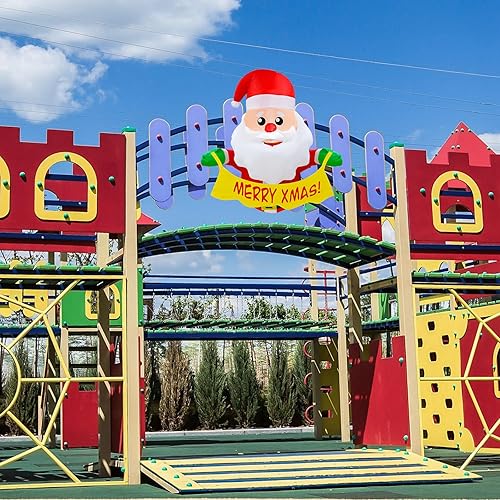 Miniatura 2 de EAONE Ventana de Navidad inflable de 4 pies para decoración al aire libre, Papá Noel inflable con Feliz Navidad, decoración de patio para interiores