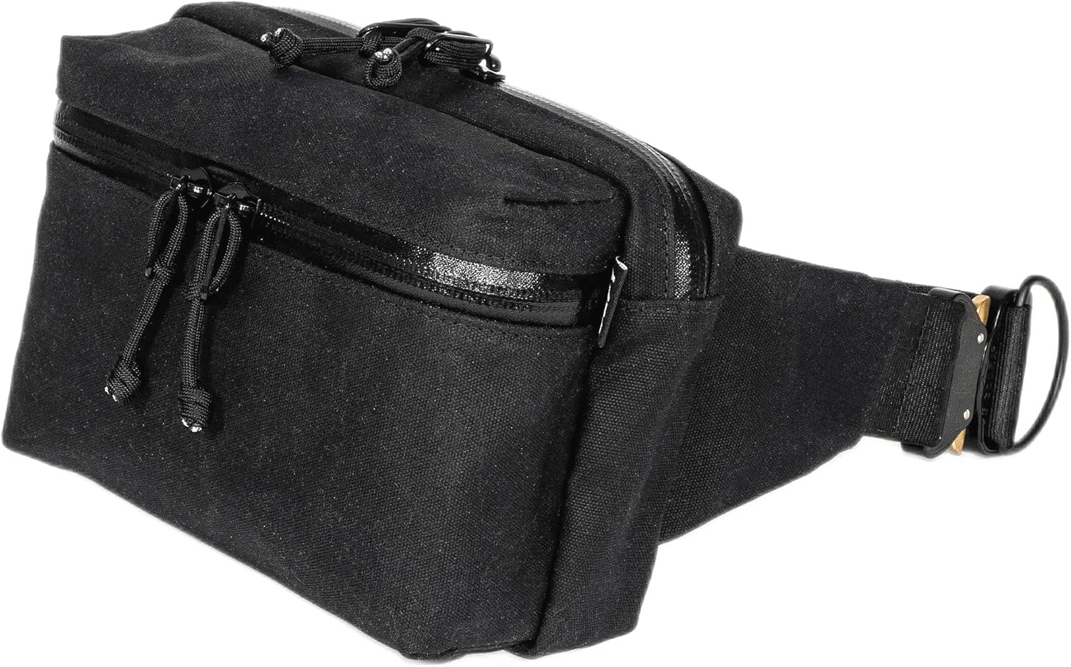 DEFY Parker Pack 2.0 | TexWax Canvas Fanny Pack For Men & Women | Utility Waist Pack w/Adjustable Belt | Unisex Hip Bag For Hiking, Traveling, Running | Water Repellent Travel Crossbody Bags (Black)