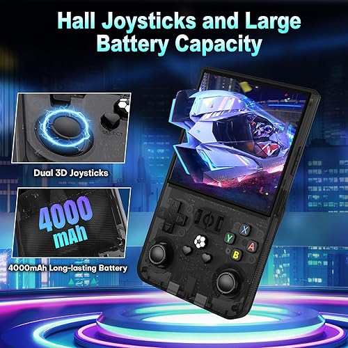 Miniatura 6 de R36MAX - Consola de juegos portátil, pantalla IPS de 4.0 pulgadas, sistema Linux con tarjeta TF de 64 GB, consola de juegos retro, consola