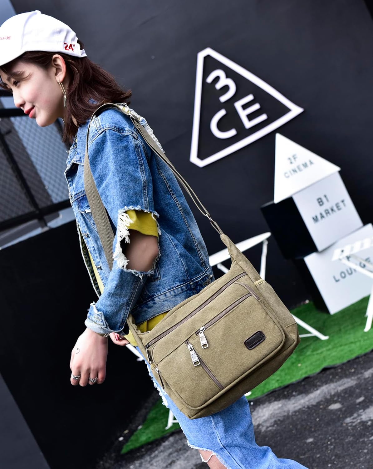 Vintage Crossbody Canvas Messenger Shoulder Bag Hiking Military Travel Satchel