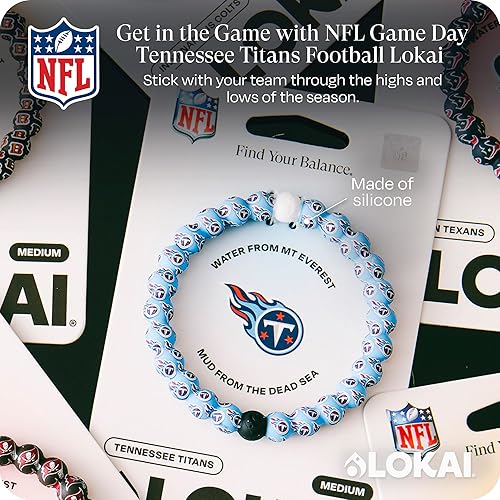 Miniatura 52 de Lokai NFL Football Collection - Pulseras de cuentas para hombres y mujeres, joyería de silicona, pulsera de moda para un ajuste cómodo