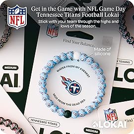 Lokai Silicone Beaded Bracelet for Men & Women, NFL Football Collection - Tennessee Titans, Medium - Silicone Jewelry Fashion Bracelet Slides-On for Comfortable Fit