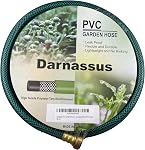 Darnassus PVC Garden Hose 1/2 Inch Green Heavy Duty Water Hose with Solid Brass Fittings,No Leaking, Flexible,for outdoors,Lawns,Patio (25 FT, Green, Brass Fittings)