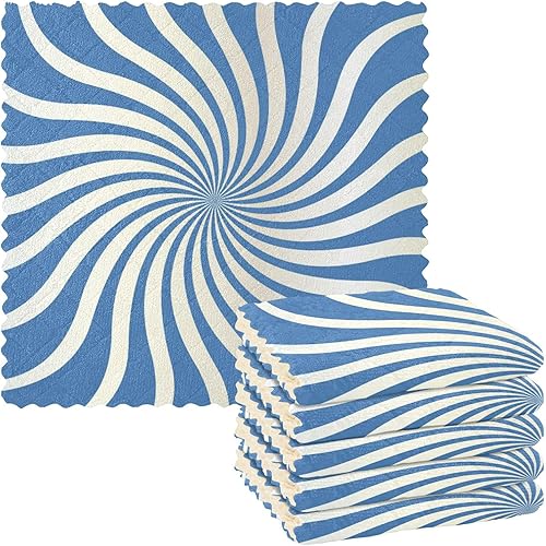 Twirl Swirl Blue 6 Pack Absorbent Towels for Drying Dishes Print Quality Microfiber Absorbant Towel for Bathroom Coffee disponible en Yaxa Peru