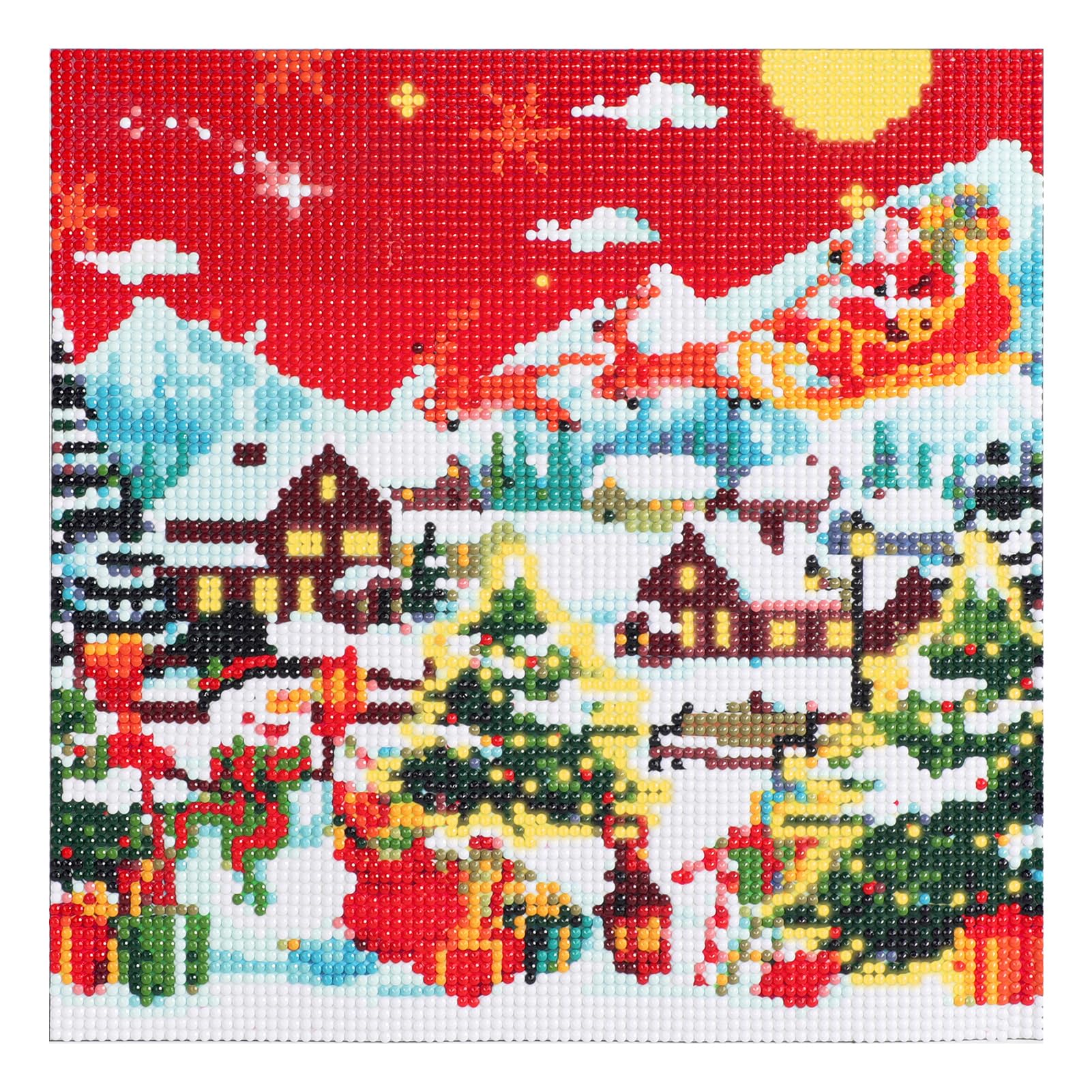 JSRQT Kreativer Weihnachtszauber Diamant Malerei Adventskalender Glitzerndes 3D Kreativ Durch den Advent Bastel DIY Diamond Art Painting Kalender mit Material und Werkzeug - 24 Tage bis zum Fest