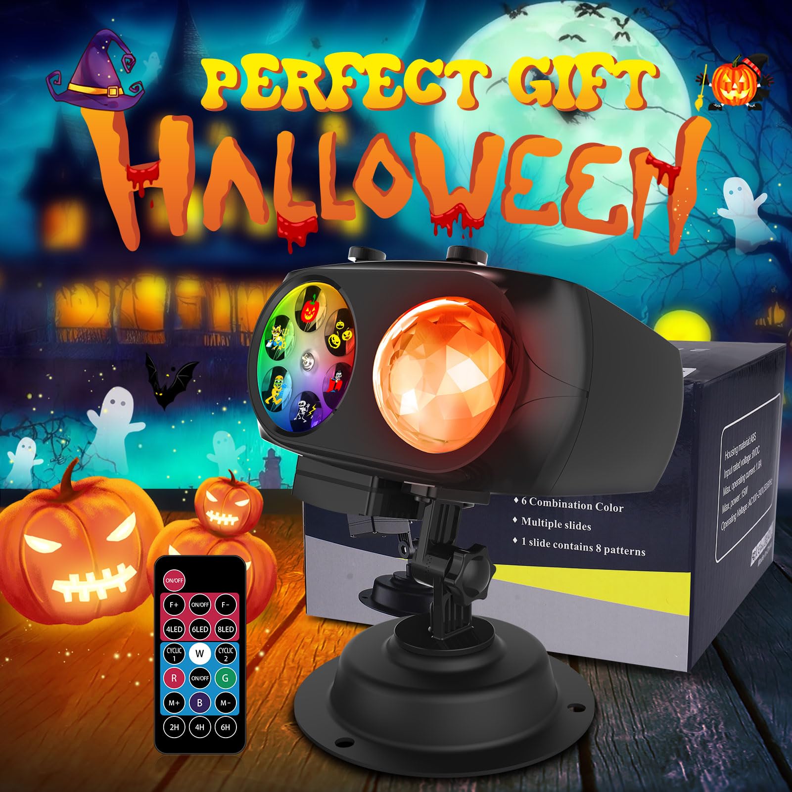 2026 ulepszone światła projektora HD, Boże Narodzenie, Halloween, IP67, wodoodporna lampa do dekoracji na zewnątrz, jasna, świąteczna lampa projekcyjna z pilotem do domu, podwórka, ogrodu, dekoracja