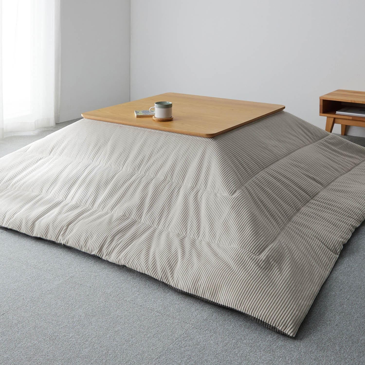 ベルメゾン　こたつ布団 掛け布団 単品 メルトロ チャコール 長方形（大） ベルメゾン こたつ布団 掛け布団 単品 メルトロ チャコール