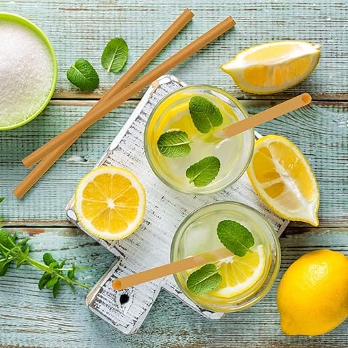 Miniatura 7 de 300 pajitas de caña de azúcar de 8 pulgadas, biodegradables y ecológicas, sin plástico, resistentes, no se empañan, empaquetadas en 100 unidades por