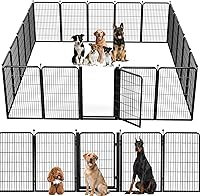 Vista 10 de Corralito para perros, 40 pulgadas, 8 paneles, valla para perros con puerta extra ancha, corral para mascotas anti-tropiezos, corral para perros a