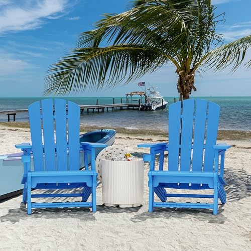 Miniatura 2 de Adirondack - Juego de 2 sillas Adirondack de polietileno de alta densidad para todo tipo de clima, sillas Adirondack de plástico texturizado de