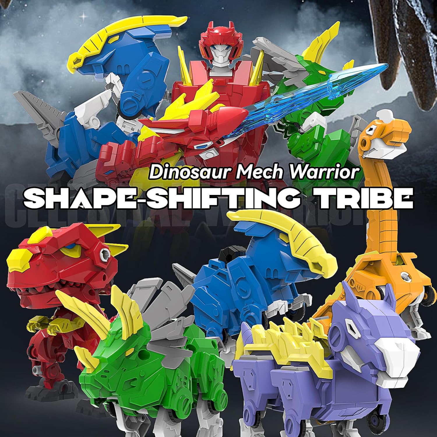 6 Shapes Dinosaur Transforming Robot Toys for Kids 6+, 6 Packs of STEM Transformed Action Figure,s 6-in-1 Dino-Robot Model Toys, Birthday Gifts for Boys Girls Age 6, 7, 8, 9, 10+ Years Old