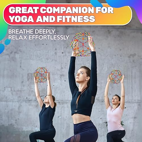 Miniatura 7 de Bola de respiración expandible para aliviar el estrés, esfera de bola expandible de 5.5 a 10.2 pulgadas con bordes lisos y diseño colorido, juguete