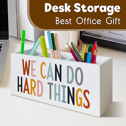 Miniatura 3 de We Can Do Hard Things - Organizador de lápices para aula, escuela, psicólogo, oficina, soporte para bolígrafos, soporte inspirador para terapia del
