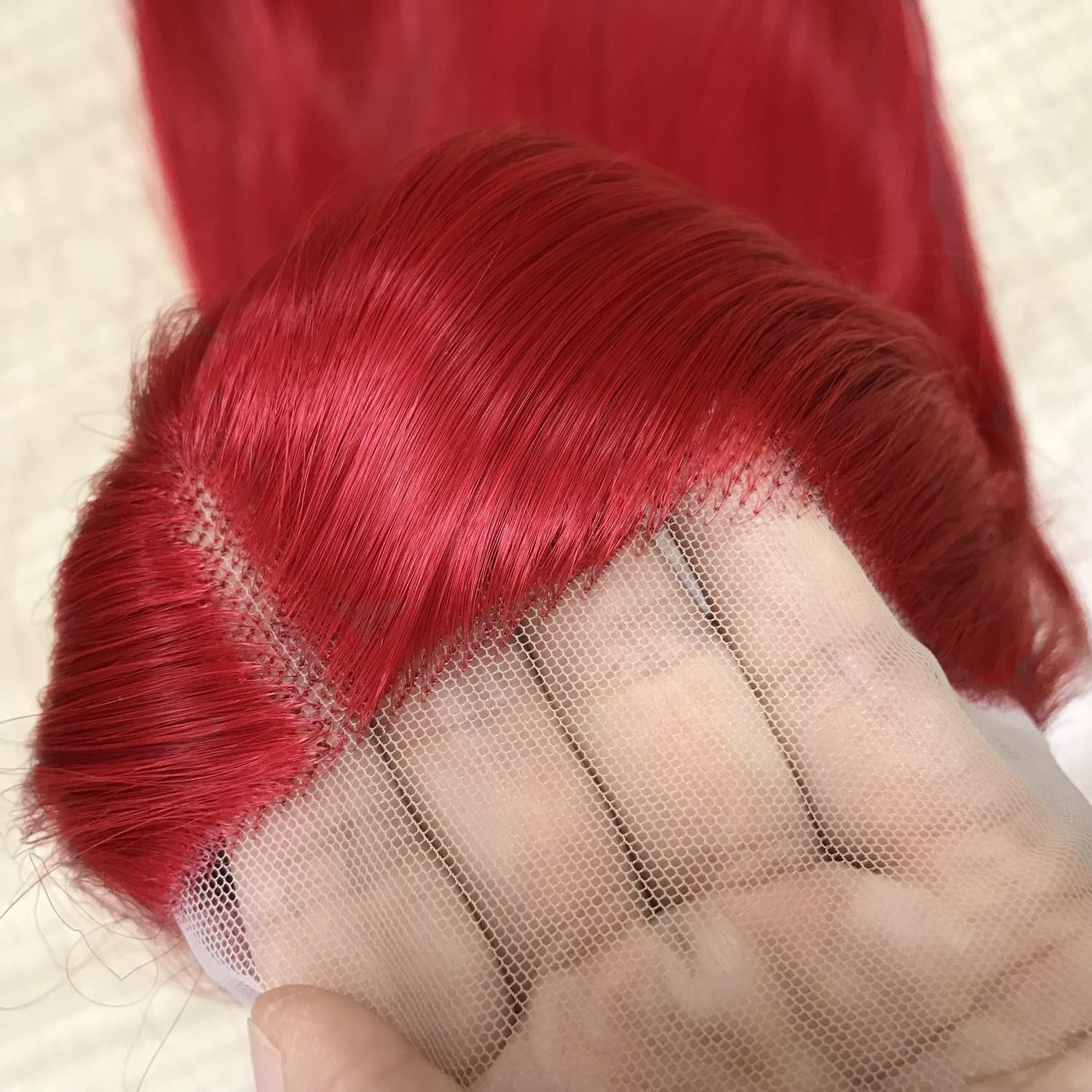 SERENEWIG 13x3 Pre-plucked Hot Red Long Straight Synthetic Lace Front Wigs for Women 1Mermaid Red Wigs Heat Resistant Fiber Drag Queen Cosplay Halloween Wigs 26”