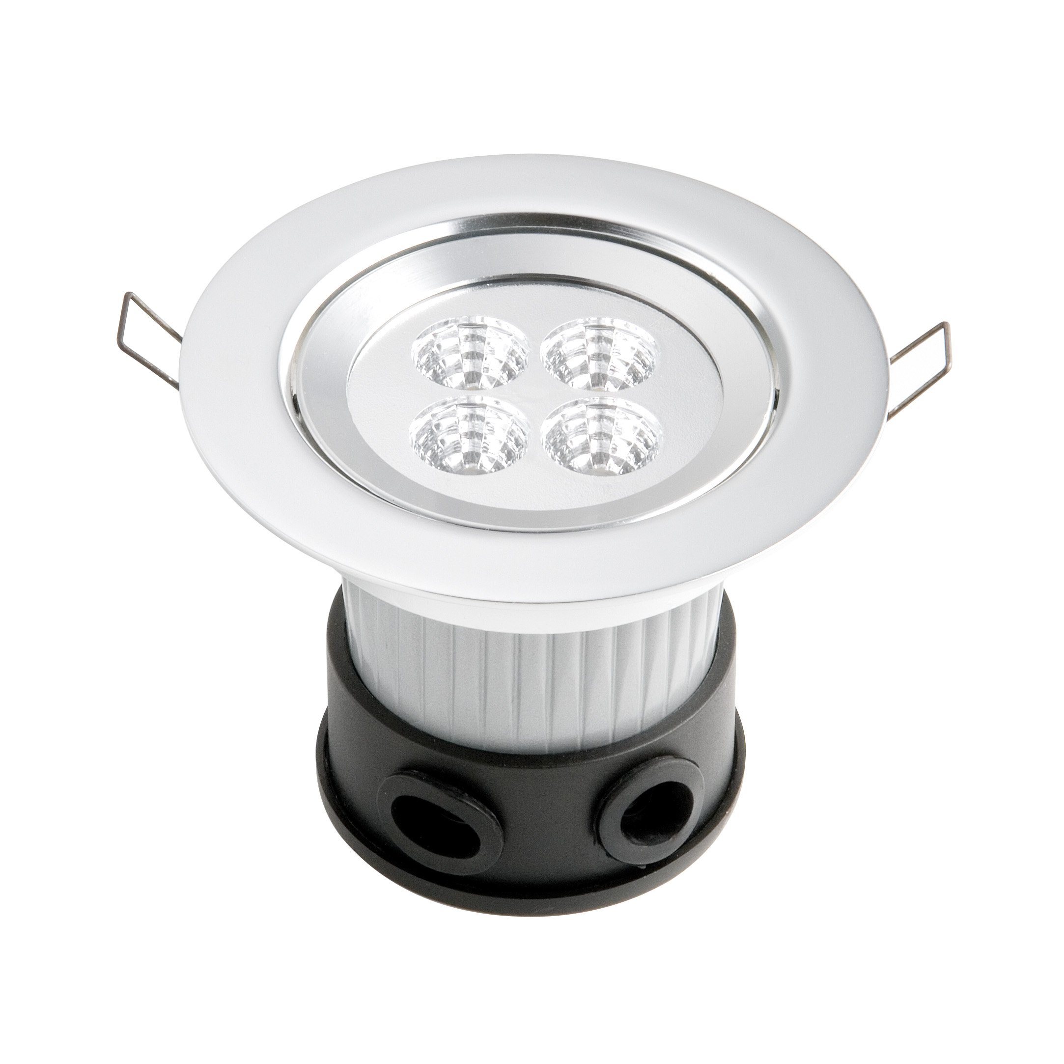 Konstsmide LED Deckeneinbaustrahler B: 12.5 cm T: 12.5 cm H: 10 cm, 1 x 4 W, IP44, Edelstahl 7097-000