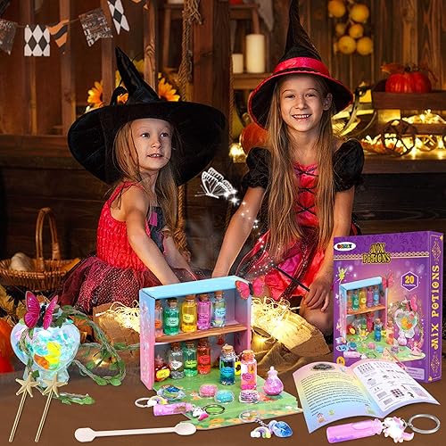 Miniatura 6 de Golray Kit de manualidades de pociones mágicas de hadas para niños y niñas, 21 botellas de poción, pociones de brujas de hadas, kit de mezclas de