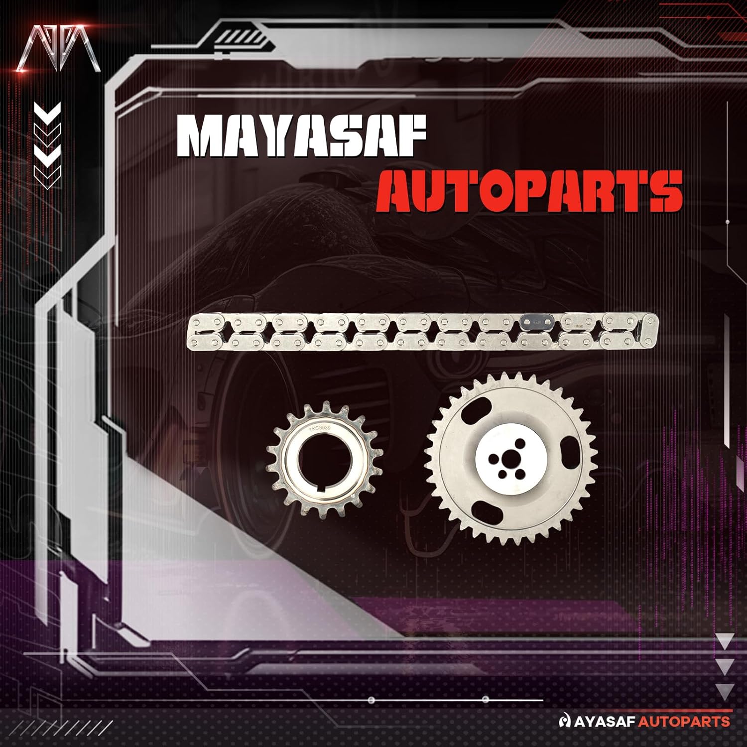 MAYASAF Engine Timing Chain Kit for Chevy Astro 1992-98/Blazer 1995-98/C2500 1992-95/Express 1500 1996-98, for GMC C1500 1992-98/C2500 1992-95/Typhoon 1992-93, for Isuzu Hombre 1998-00