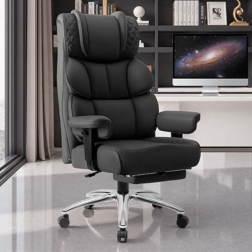 Office Desk Chair, Big and Tall Leather Gaming Chair with