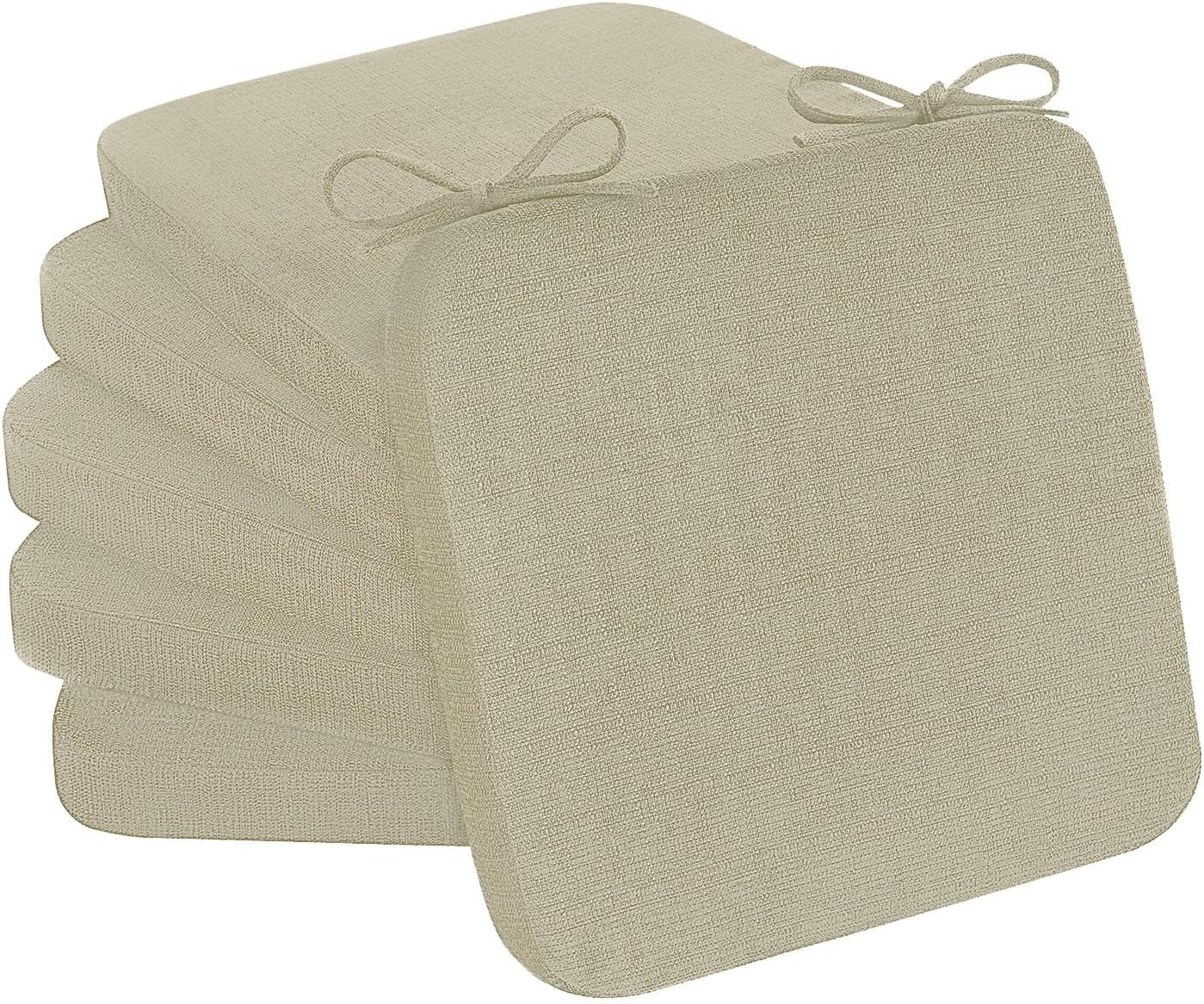 Cozyide Chair Cushions for Dining Chairs, Square Chair Pads with Ties and Non-Slip Bottom, Kitchen Chair Cushions 2 Pack, 16" x 16" x 2", Burgundy