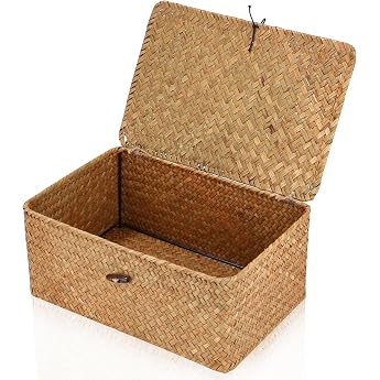 Woven Rattan Storage Basket Seagrass Basket Storage